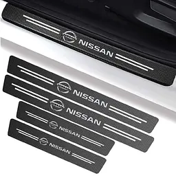Захисна плівка накладка на пороги для Nissan Чорний Карбон 4 шт