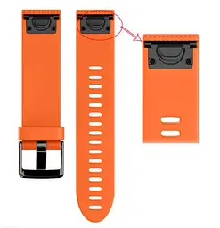 Силіконовий ремінець Primo для годинника Garmin Fenix 5S/5S Plus/6S Orange - мініатюра 4