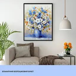 Набір для розпису по номерах "Блакитний волошковий букет" 40*50 см, IDEA2-GX45584, ТМ "99IDEAS" - мініатюра 3