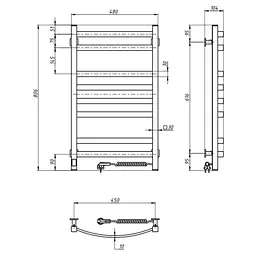 Електрична рушникосушка Navin Avalon 480x800 Sensor права, біла 10-043153-5010, Білий, Праве, Електронний - мініатюра 9