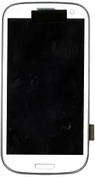 Матриця з тачскріном модуль Samsung Galaxy S3 GT-I9300 Ceramic White білий з рамкою