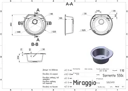Кухонна мийка Miraggio TULUZA black (0002565) Граніт, Врізна, Чорний - мініатюра 2