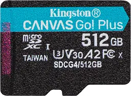 Карта пам'яті microSD 512GB C10 UHS-I U3 A2 V30 R200/W160MB/s Kingston teh0013339