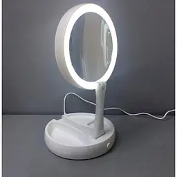 Дзеркало для макіяжу з підсвіткою, настільне, складане, 22 LED, 24×36 см