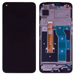 Дисплей для Realme 6, чорний, з рамкою, High, RMX2001