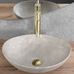 Умивальник Rea Sofia накладний 41x34.5 см beige matt REA-U6360 - мініатюра 3