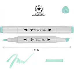 Набір акварельних маркерів Santi Sketch SM-89 світло-м'ятний 6 шт. (391119) - мініатюра 2