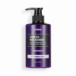 Поживний кондиціонер з медом та олією макадамії Honey & Macadamia Protein Hair Treatment Bubble Soap Kundal 500 мл