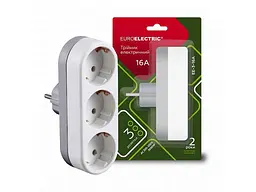 Розгалуджувач EUROELECTRIC 3 гнізда білий із заземленням X3, 16A