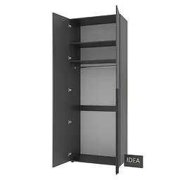 Шафа для одягу з однією штангою Idea Д-126 Антрацит - мініатюра 4