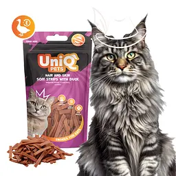 Ласощі для шкіри та шерсті котів Uniq PETS CAT SNACKS MIMI м'які смужки з качкою, 50 г