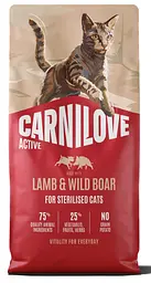 Сухий беззерновий корм Carnilove Active Lamb & Wild Boar Sterilised для стерилізованих котів ягня і дикий кабан 6 кг
