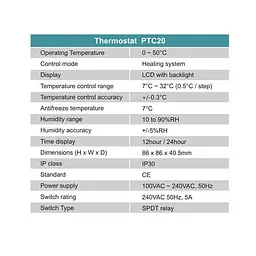 WiFi термостат для котла - терморегулятор з LCD дисплеєм POER PTC20 (100427) - мініатюра 7