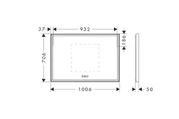 Дзеркало Hansgrohe Xarita E 1000 700 з LED підсвічуванням та датчиком дотику matt white 54986700 - мініатюра 5