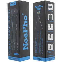 Універсальний штатив тринога NeePho NP-3160 не знімний майданчик + тримач (30-68.5см) Чорний - мініатюра 2
