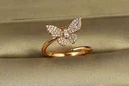 Кільце Xuping Jewelry метелик із двома перлинами р 16+ золотисте