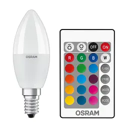 Лампочка Osram LED В40 4.5W 470Lm 2700К+RGB E14 пульт ДУ (4058075430853) - мініатюра 2