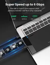 Зовнішній корпус UGREEN US211 для жорсткого диска 2.5" USB 3.1 to SATA III HDD SDD (50743) - мініатюра 3