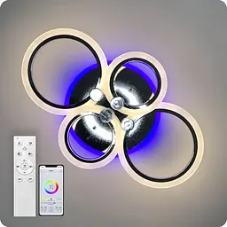 Люстра світлодіодна 517 Light 3color з пультом 76Вт Хром (01370) - мініатюра 8