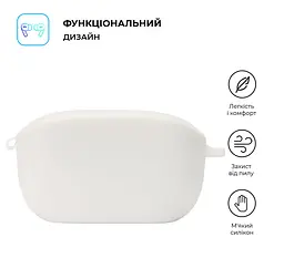 Силіконовий чохол для навушників JBL Wave Buds/Buds 2, Hang Case, білий, ультратонкий захисний кейс товщиною 2 мм, захист від подряпин, пилу та ударів, компактний, з карабіном для кріплення, ArmorStandart (ARM79918) - мініатюра 2