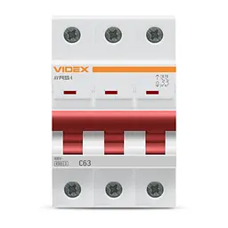 Автоматичний вимикач RS4 3п 63А С 4,5кА VIDEX RESIST VIDEX (26544-000)