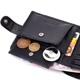Чоловічий горизонтальний гаманець із натуральної шкіри ST Leather 22466 чорний - мініатюра 8