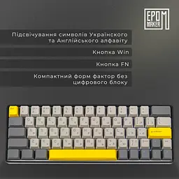 Клавіатура Epomaker EP64 Mulan Black механічна бездротова (EP64-B-M) - мініатюра 10