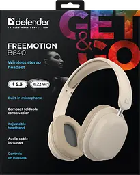 Гарнітура Defender FreeMotion B640 Bluetooth Beige (63642) (7191841) - мініатюра 8