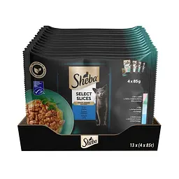 Набір корм для котів Sheba Select Slices рибне асорті в соусі 4 шт. x 85 г - мініатюра 3