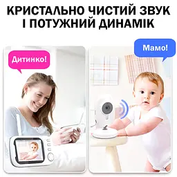 Відеоняня з дисплеєм для мами та дітей для спостереження камера та аудіо зв'язок ABM600 - мініатюра 7