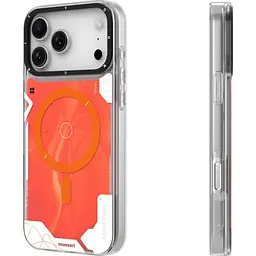 Чохол YoungKit Cyberpunk Luminous Case with Magnetic Ring для Apple iPhone 17 Pro Max Lava Orange [168234] - мініатюра 3