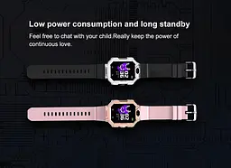 Дитячий смарт годинник Lemfo S11 з GPS трекером, 4G LTE, SIM картою, відеодзвінком, подвійною камерою, прослуховуванням, геолокацією та кнопкою SOS Рожевий - мініатюра 17