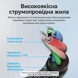 Аудіокабель-подовжувач Vention 5 м від штекера TRRS 3,5 мм до гнізда TRRS 3,5 мм з бавовняним обплетенням підходить для використання з телефоном у чохлі та підтримує мікрофон і керування на дроті за умови сумісності TRRS-роз’ємів на пристрої та гарнітурі чорний із золотистими контактами (BHCBJ) - мініатюра 9