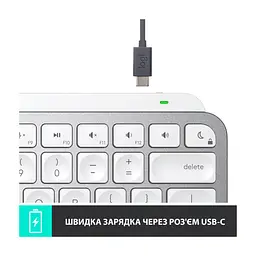 Клавіатура Logitech MX Keys Mini Wireless Illuminated UA Pale Grey (920-010499) - мініатюра 9