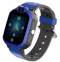 Дитячий смарт годинник-телефон Lemfo DH9 з GPS трекером, 4G LTE, SIM-картою, Wi-Fi, HD відеодзвінками, прослуховуванням, кнопкою SOS та IP67 Синій