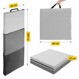 Мат гімнастичний складаний 4FIZJO 180 x 60 x 5 см 4FJ0571 Black/Grey (P-5907739319692) - мініатюра 13