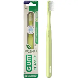 Зубна щітка GUM Classic Bio-Based Handle компактна середня світло-зелена