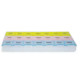 Органайзер для таблеток Weekly Pill Box 7 днів, таблетниця з 21 коміркою 12×21,5 см, пластикова, різнокольорова - мініатюра 4