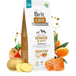 Сухий беззерновий корм для старіючих собак Brit Care Dog Grain-free Senior&Light, з лососем, 3 кг - мініатюра 2