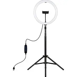 Кільцева USB LED лампа Puluz PKT3061B 11.8"+ штатив 1.65 м