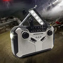 Аварійне радіо Sirxlevcy AM/FM з динамо, сонячною зарядкою, SOS і ліхтарем - мініатюра 7