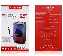 Портативна Bluetooth колонка RIAS RX-6168 6.5" RGB валіза з караоке 2400 mAh 10W Black - мініатюра 5
