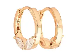 Сережки Xuping кільця Позолота 18K "Бічний візерунок з кристалами" арт.307583