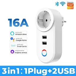 Розумна розетка TUYA WiFi 16A з USB - мініатюра 4