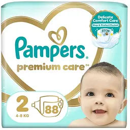 Підгузки Pampers Premium Care Розмір 2 (4-8 кг) 88 шт (8006540857717)