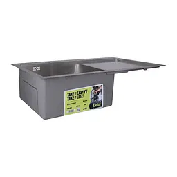 Кухонна мийка інтегрована Lidz Handmade H7849R крило праворуч (LDH7849BRUR45591) Brushed Steel 3,0/1,0 мм, Нержавіюча сталь - мініатюра 3