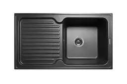 Кухонна мийка гранітна Miraggio Orlean black 861x496x210 00208907, Чорний