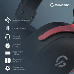 Ігрова гарнітура Gamepro Asgard Freya Pro бездротова (HSW201BR) - мініатюра 10