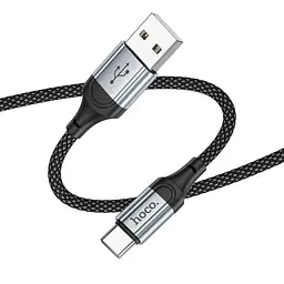 Кабель HOCO U110 charging data cable for Type-C/2,4A/1,2m. сірий - мініатюра 2