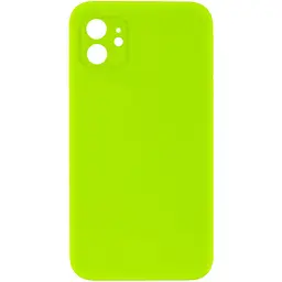 Чохол Silk Square Full Camera Protective (AA) NO LOGO для Apple iPhone 11 (6.1") Салатовий / Neon green